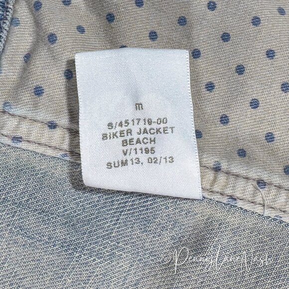 NWT Gap 1969 Denim Biker Jacket Beach Blue Size Medium - Picture 6 of 13